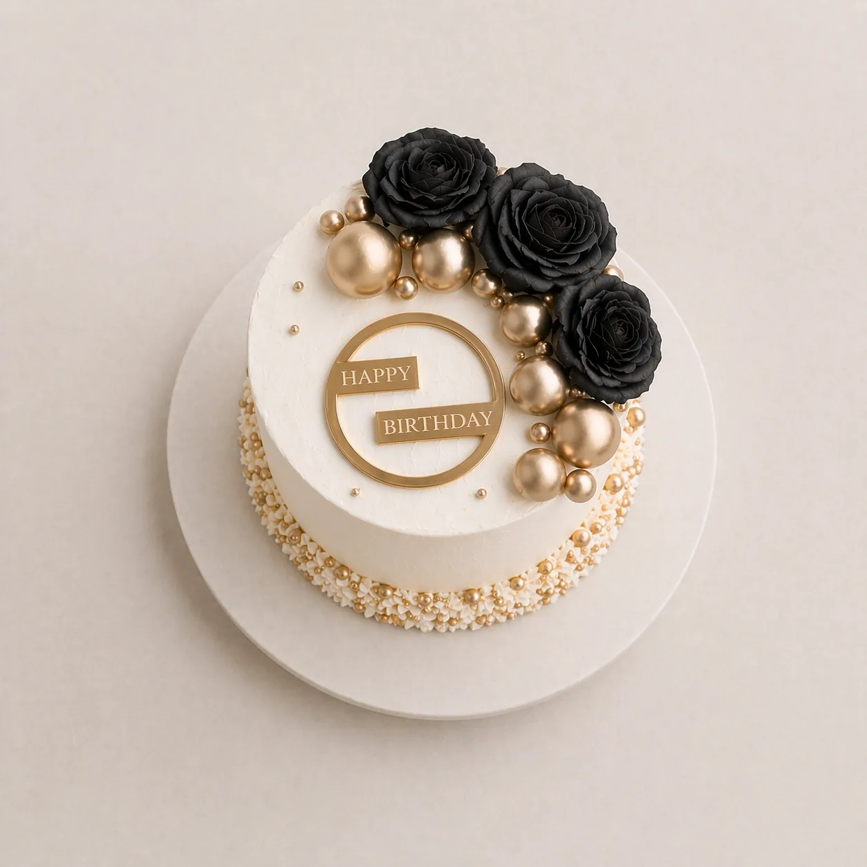 Black Rose & Golden Pearls, Side view