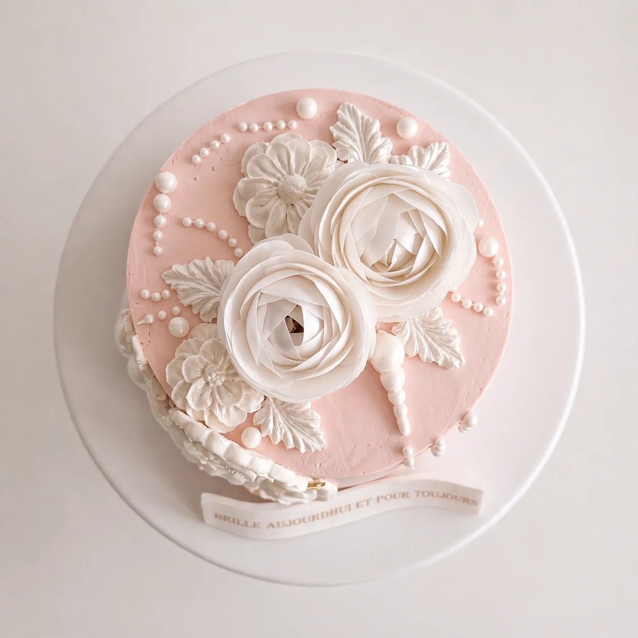 White Rose in Soft Pink Grace, Side view